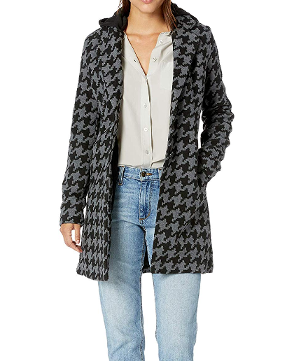 Screenshot_2019-11-19 Amazon com Yoki Women's Single Breast Houndstooth Long Wool Jacket, Black Grey, Medium Clothing
