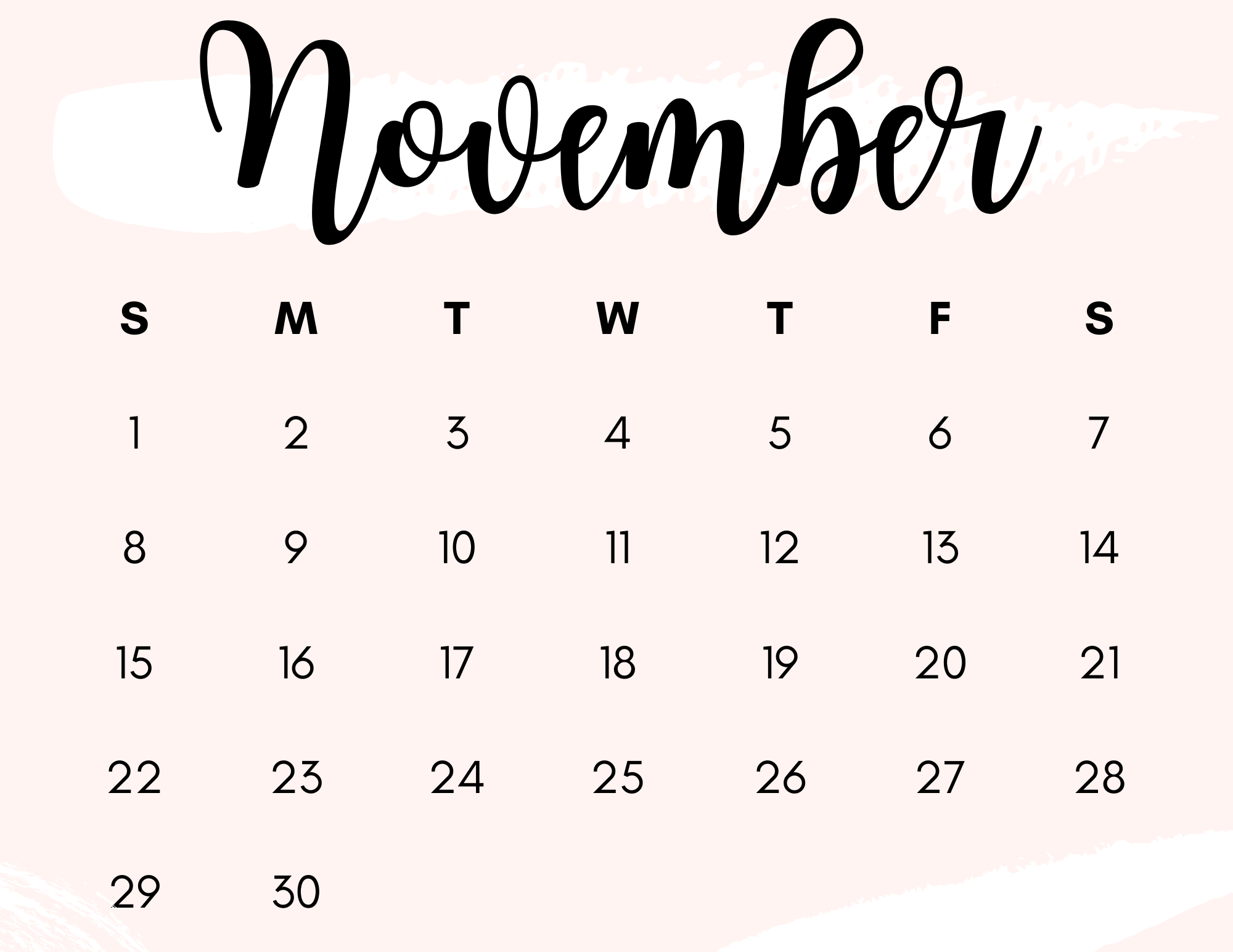 November 2020 Calendar 10 Free Printable Designs