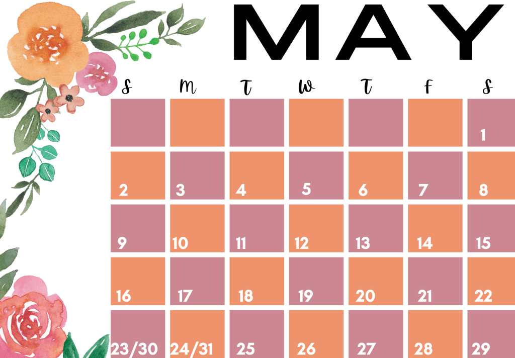 May 2021 Calendar: 10 Free Printable Designs! Download Now!