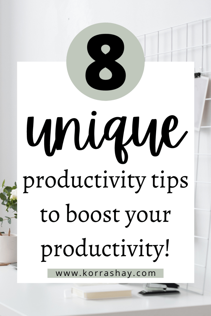 8 Unique Productivity Tips To Help Boost Your Productivity – KorraShay.com